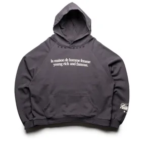 Homme Femme Destroyed Maison Hoodie - Black Workout Gear