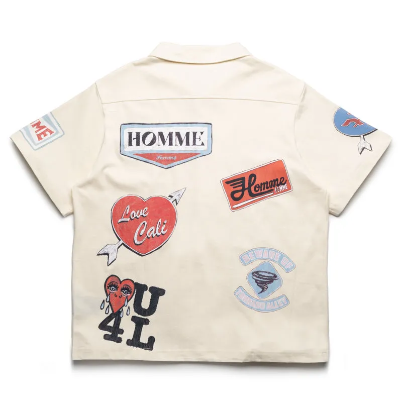 Homme Femme Road Trip Button Down - Off White Poolside Lounge