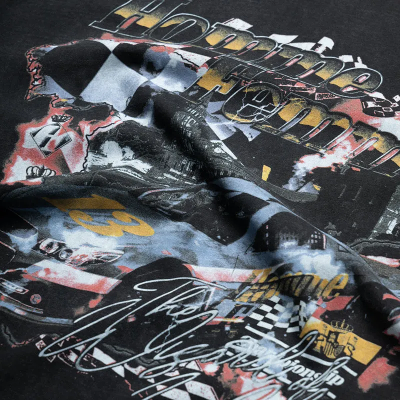Pastel Shade Homme Femme The Wizard Racing Tee - Washed Black