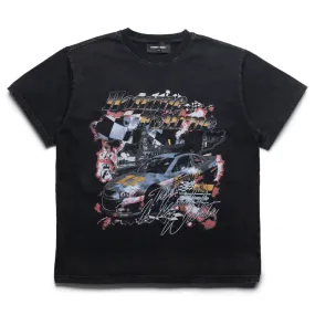 domestic Homme Femme The Wizard Racing Tee - Washed Black