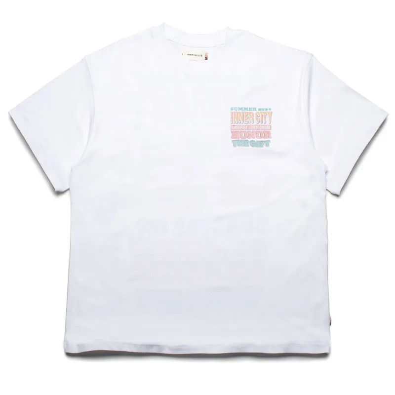 Mid-waisted Honor The Gift Burgers Tee - White