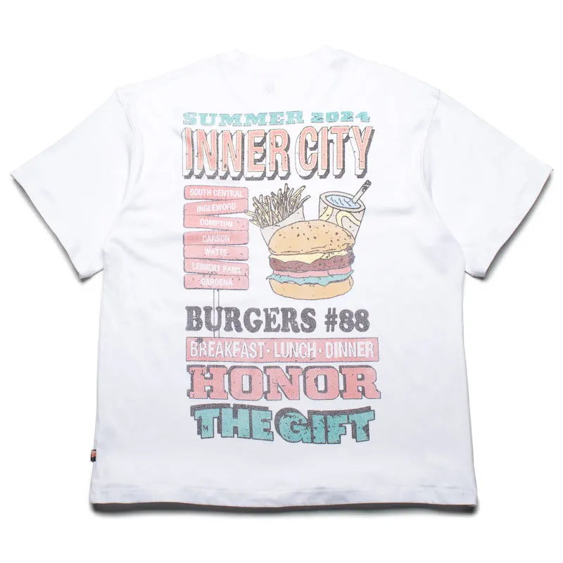 Honor The Gift Burgers Tee - White uniqueness diving venue