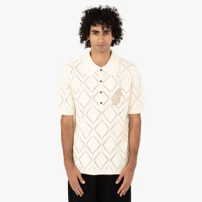 Warm Insulation Tagless label Honor the Gift Diamond Knit Polo / Cream