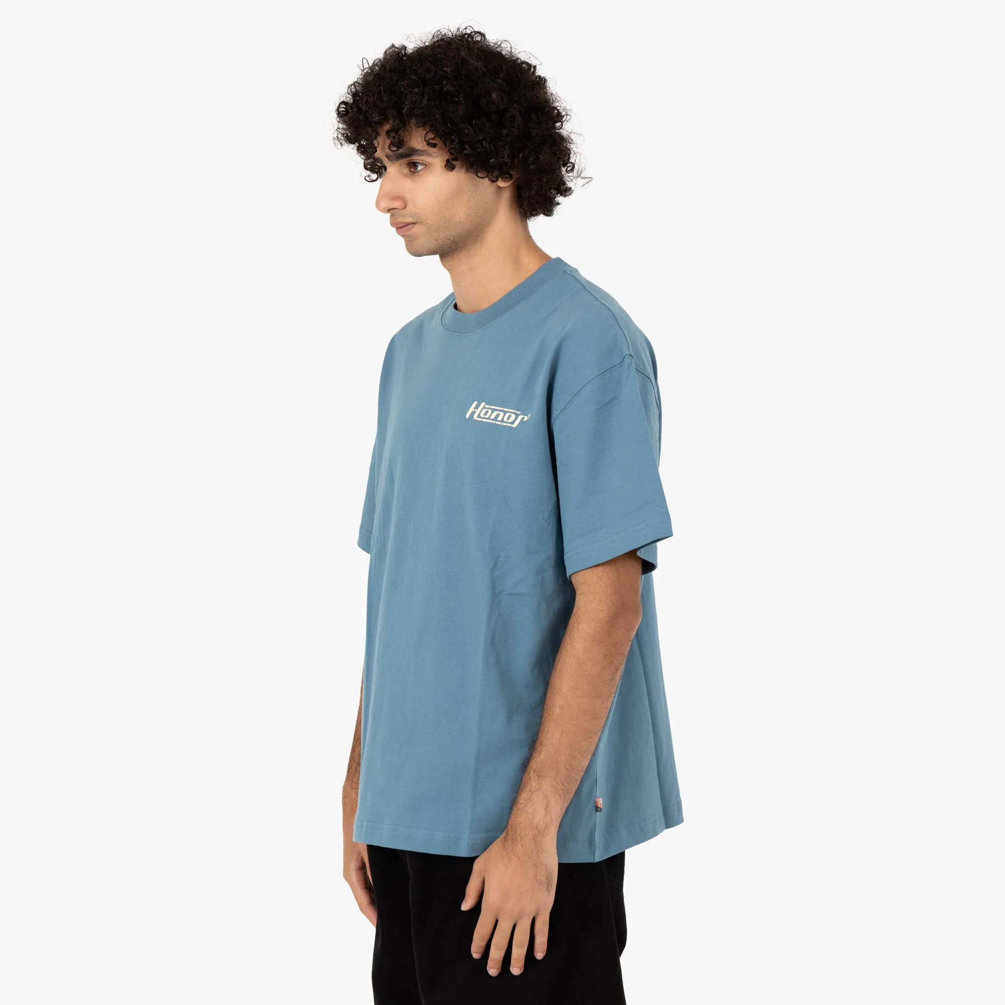 stretchability safari venue Honor The Gift Globe Logo T-shirt / Blue