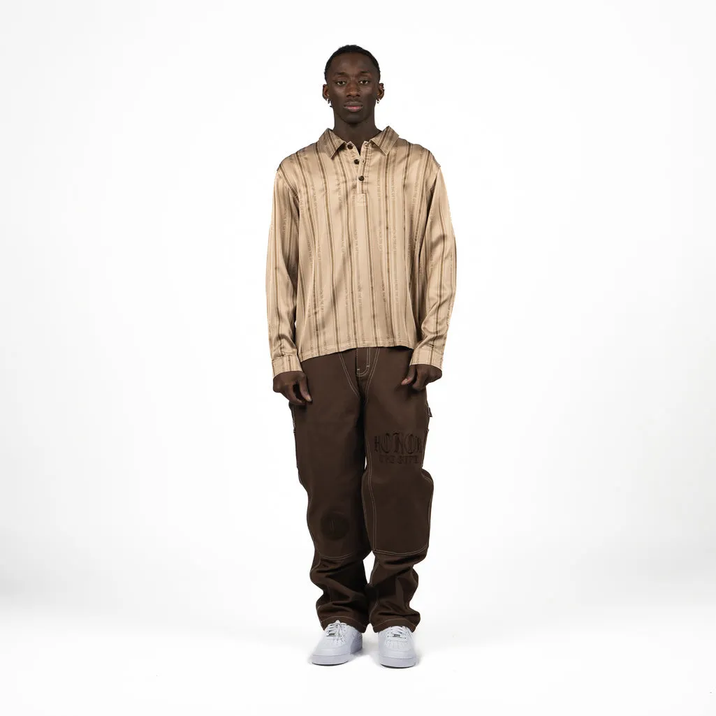 Functional Fashion Comfort First Fit Honor The Gift Honor Stripe L/S Henley - Tan