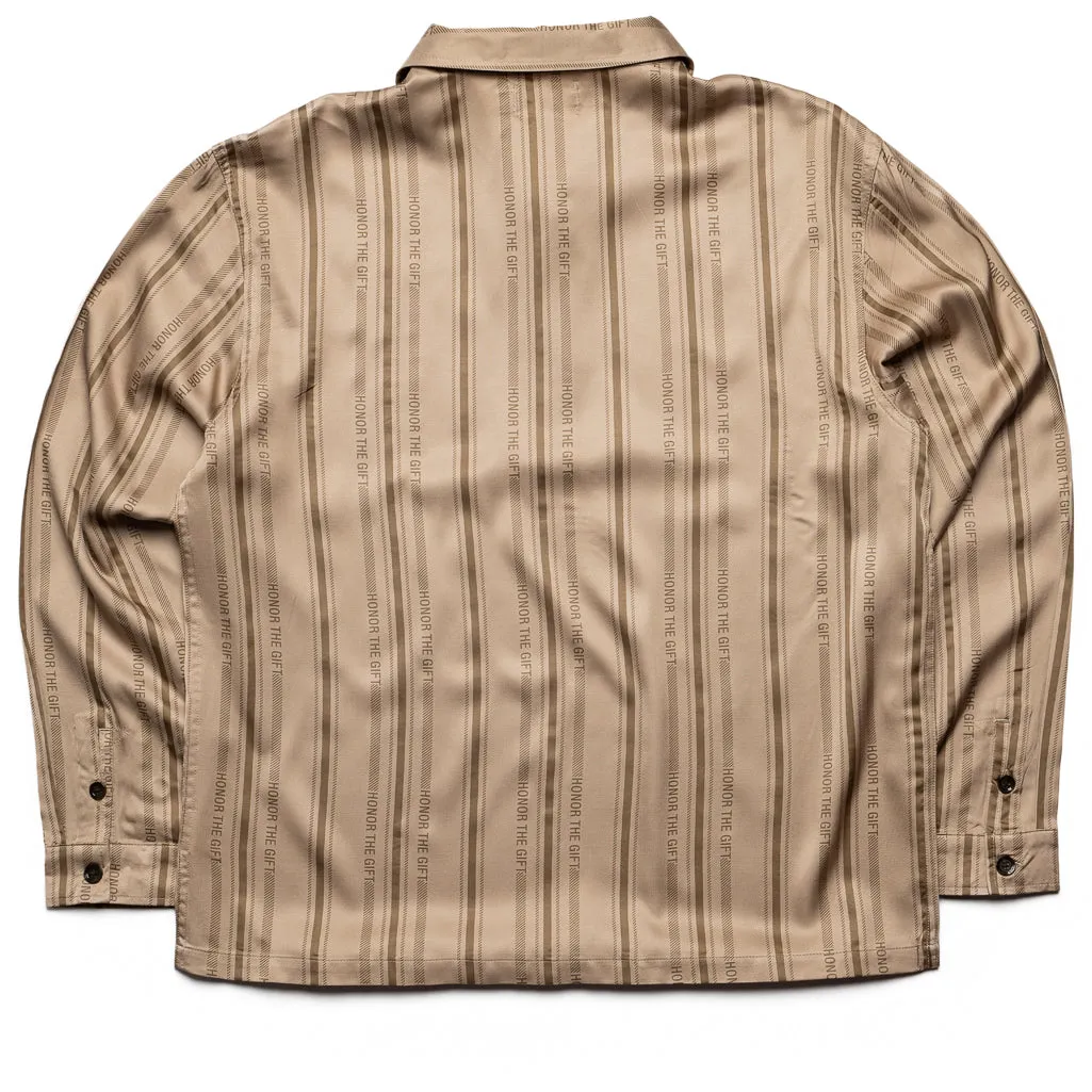 Local Favorite Honor The Gift Honor Stripe L/S Henley - Tan