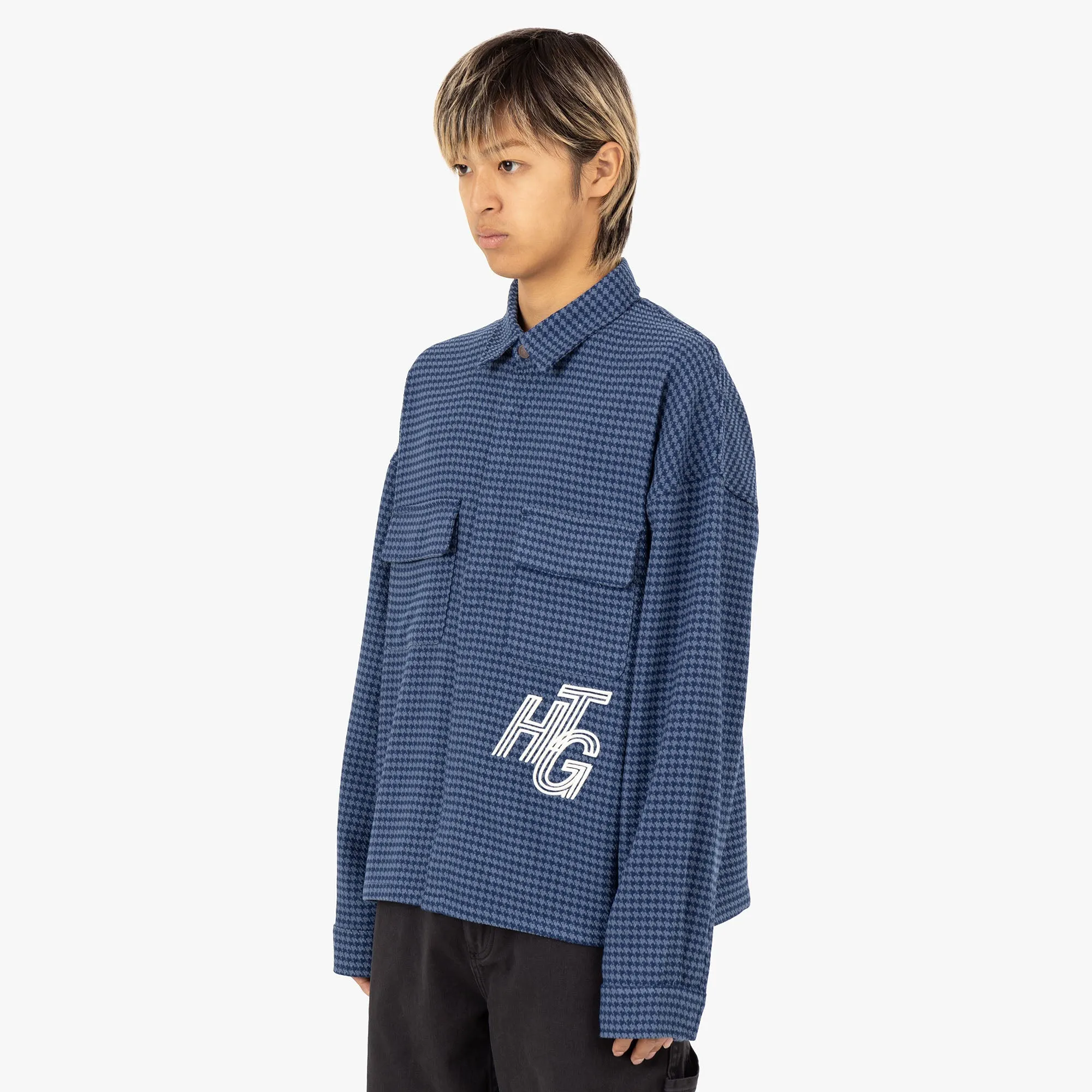 Honor The Gift Houndstooth Shirt / Navy Hiking Gear slim fit
