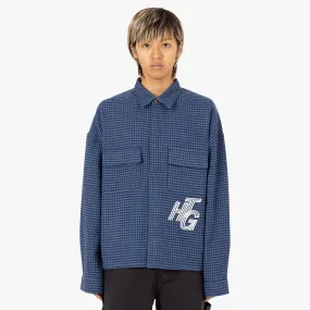 Special Occasion Reinforced Elasticity Honor The Gift Houndstooth Shirt / Navy