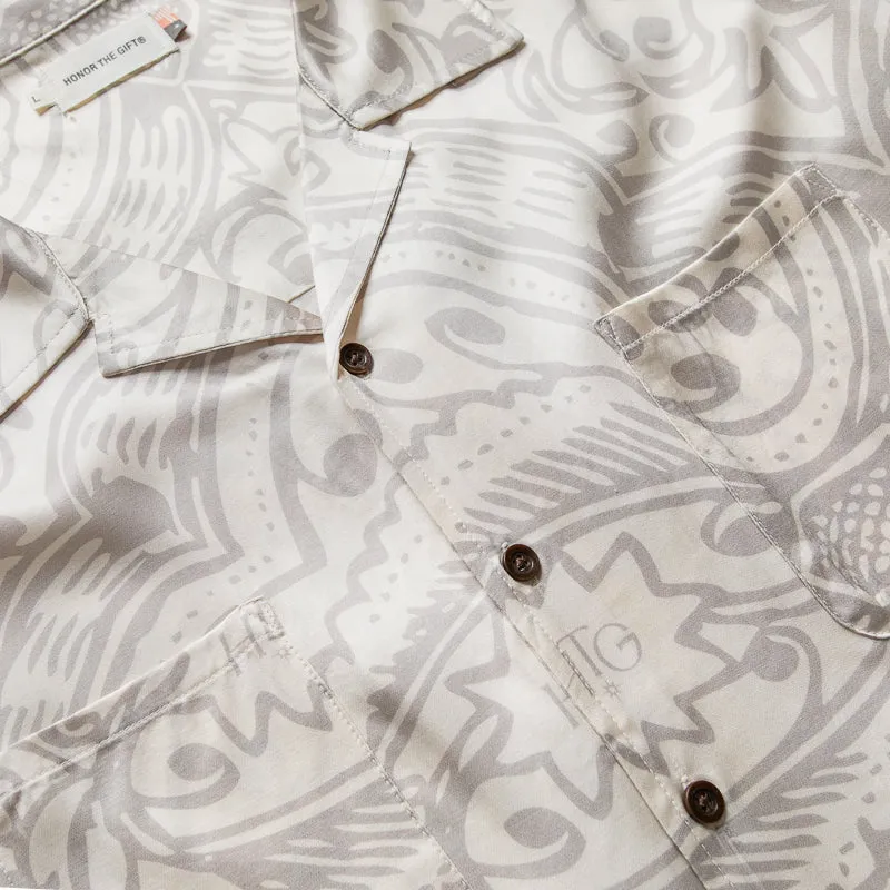 Honor The Gift LS Printed Woven L/S Shirt - Bone Minimalist Style