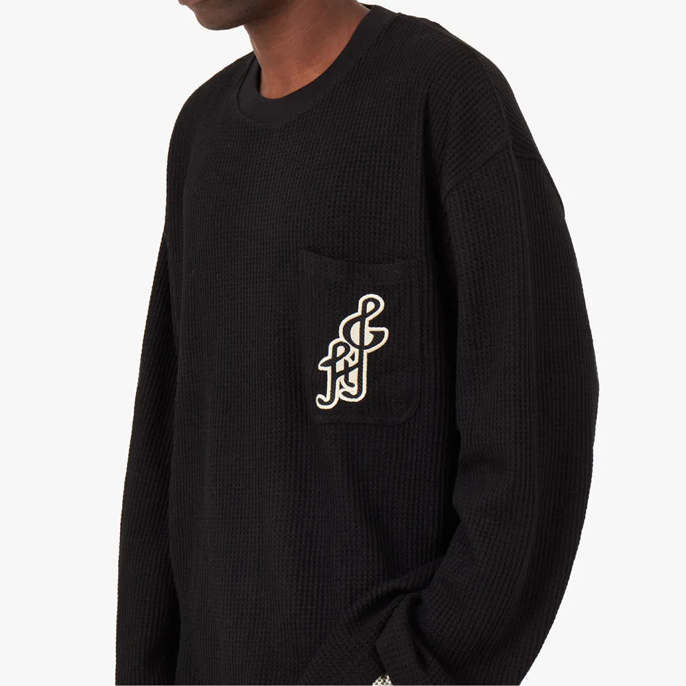Honor The Gift Notes Long Sleeve Waffle / Black Rugged Style Fitted Cut