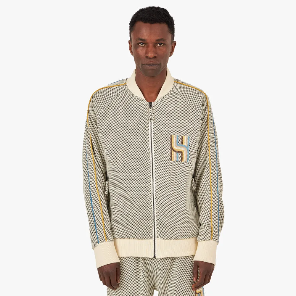 Puffer Design Honor The Gift Novelty Knit Track Jacket / Cream