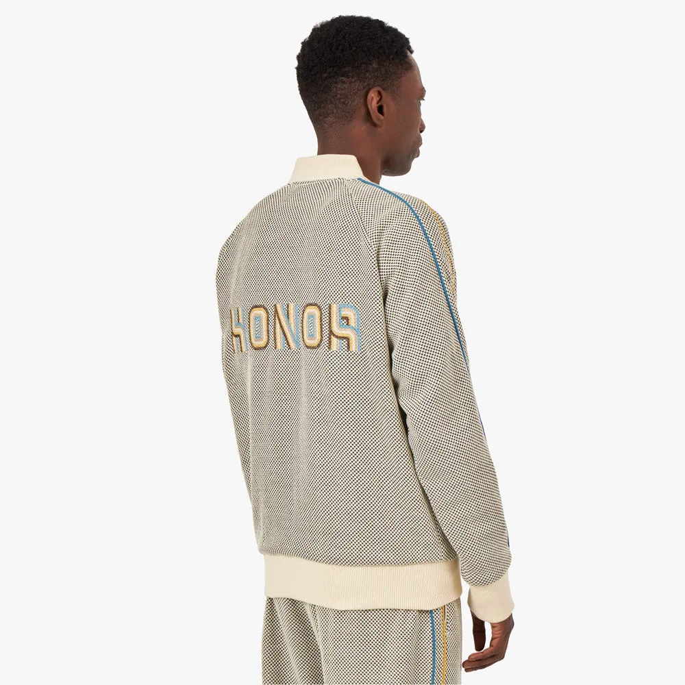 Moisture Managing Layer Airflow Ventilation System Honor The Gift Novelty Knit Track Jacket / Cream