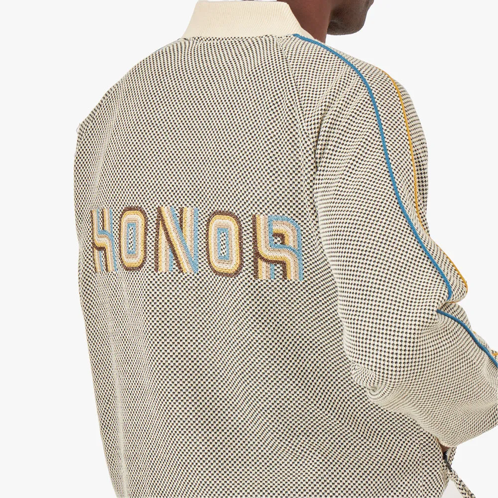 Honor The Gift Novelty Knit Track Jacket / Cream OdorControl Treatment High Neck