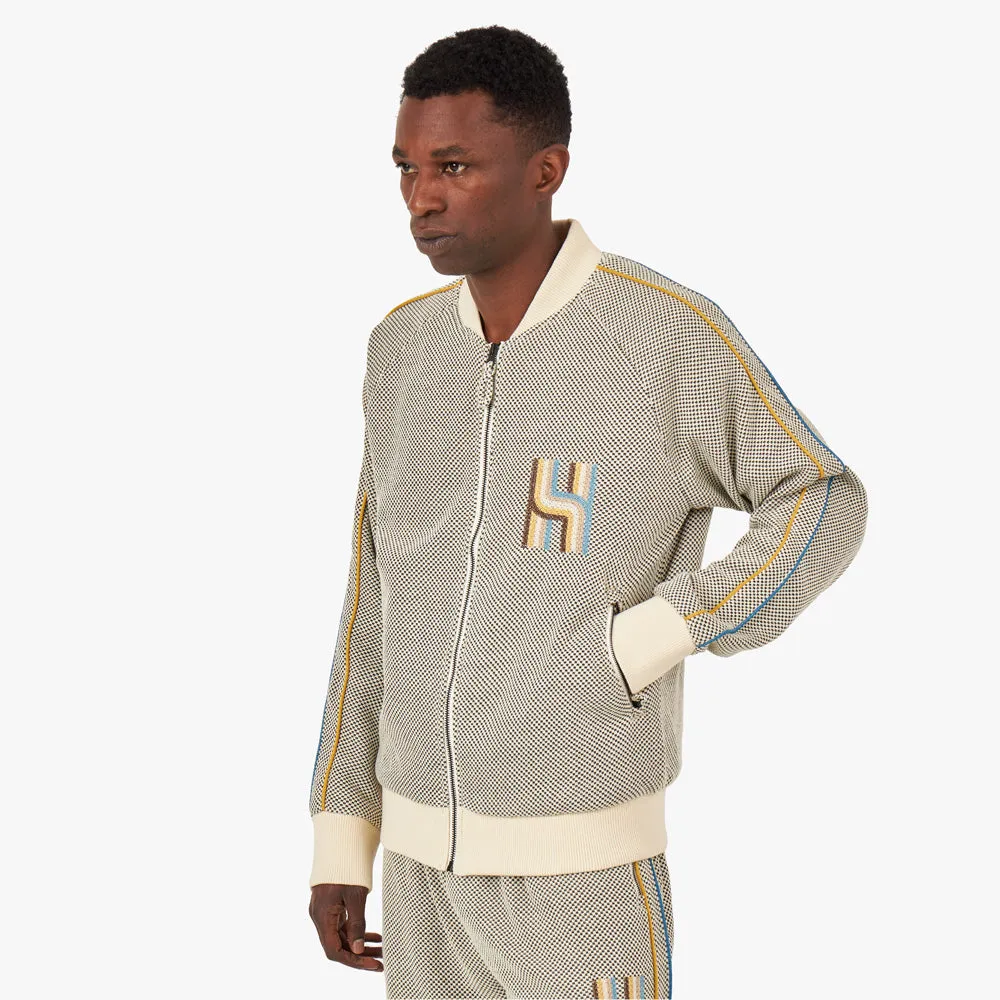 Easy Fit City Ready Wear Honor The Gift Novelty Knit Track Jacket / Cream