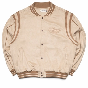 popular among adults Honor The Gift Oil Head Varsity Jacket - Tan