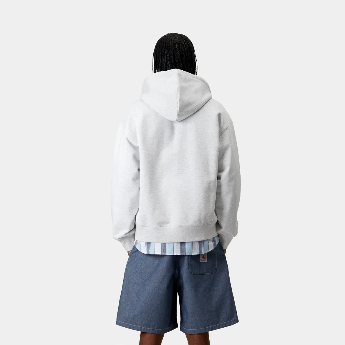 HOODED WIP SWEAT JACKET - ASH HEATHER (STONEWASHED) CompactPackaging LowMaintenanceFabric