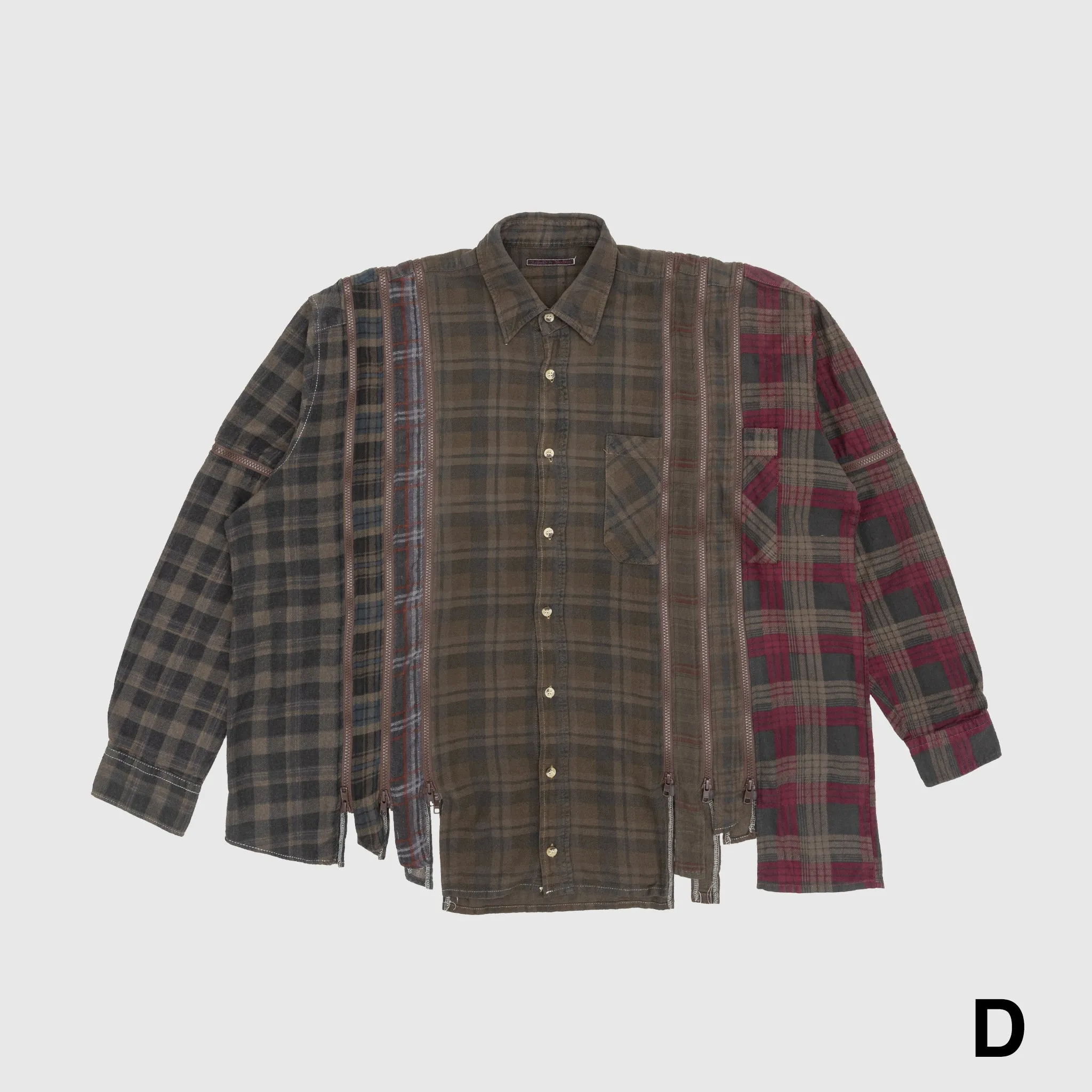 Summer Outfit Soft Touch REBUILD BY NEEDLES 7 CUTS ZIPPED WIDE SHIRT