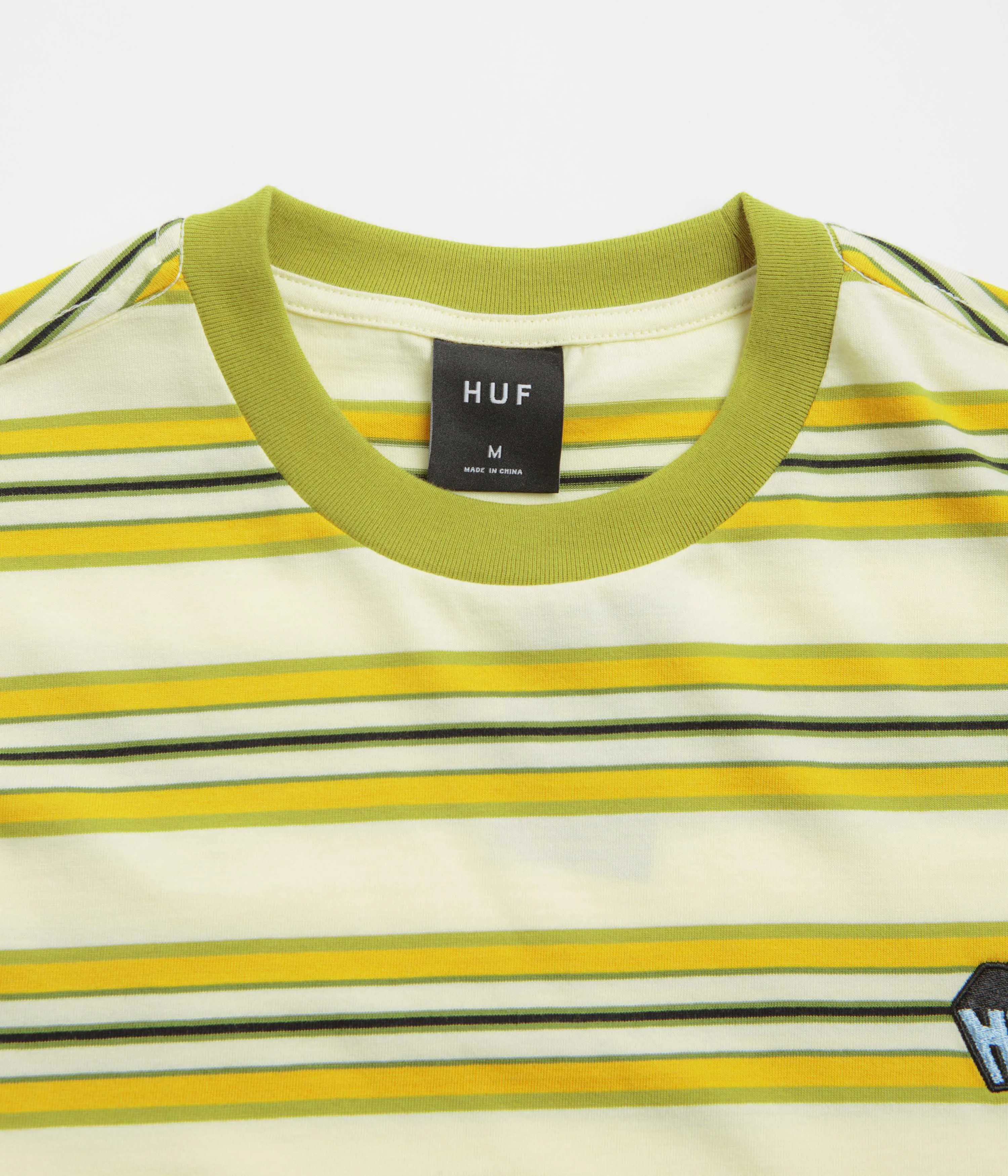 HUF Big Block Stripe T-Shirt - Pale Yellow Shopping Mall