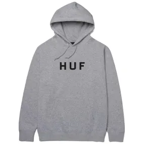 Huf - Essentials OG Logo Hoodie Grey Heather Warm Garment Heavyweight Cotton