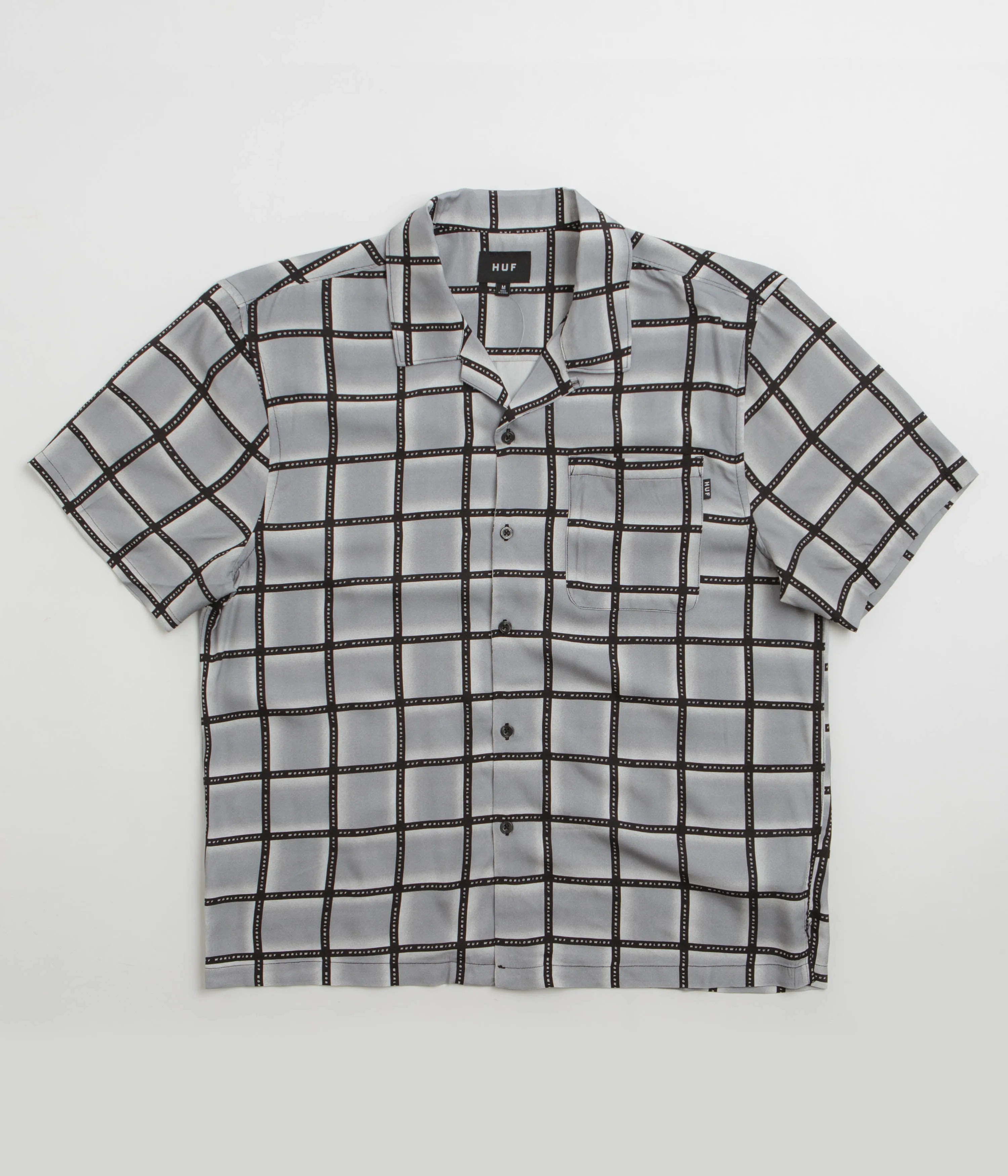 Geometric Pattern HUF Flynn Short Sleeve Resort Shirt - Black