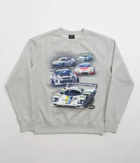HUF Greddy Showcase Crewneck Sweatshirt - Heather Grey great for presents