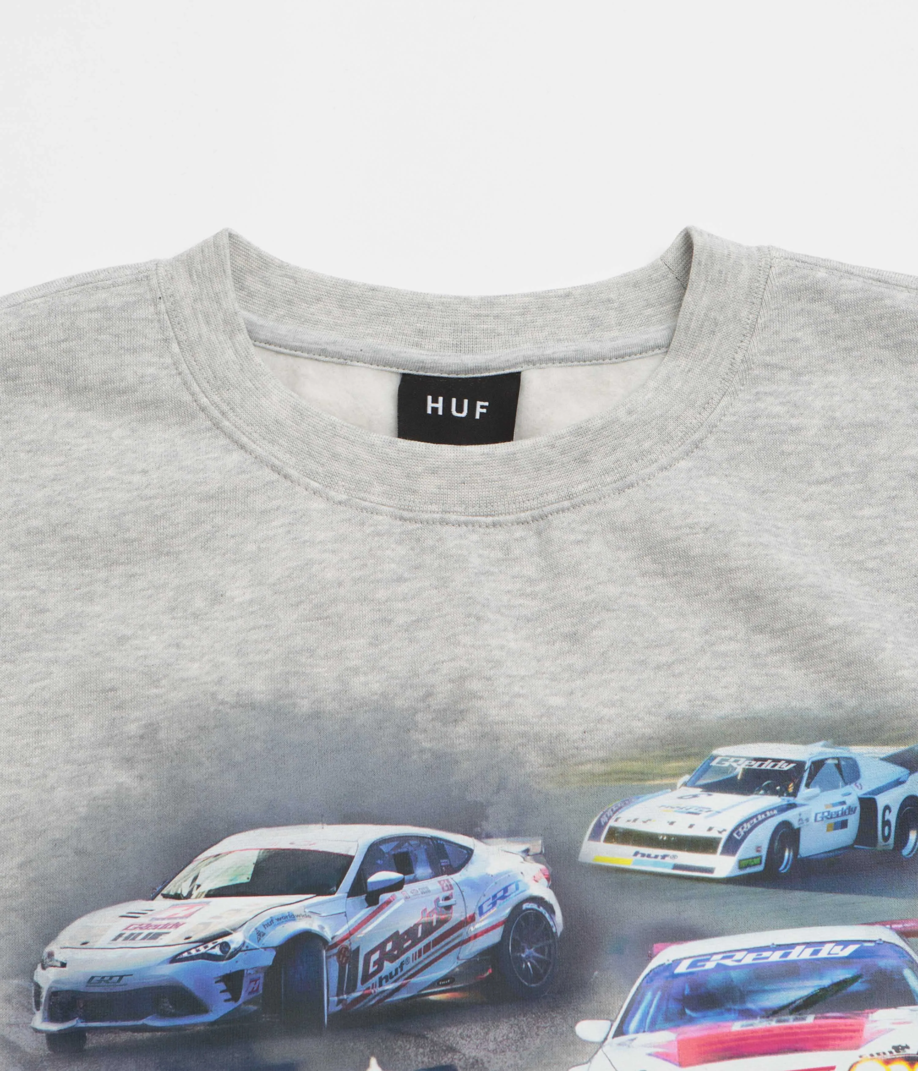 Stylish HUF Greddy Showcase Crewneck Sweatshirt - Heather Grey