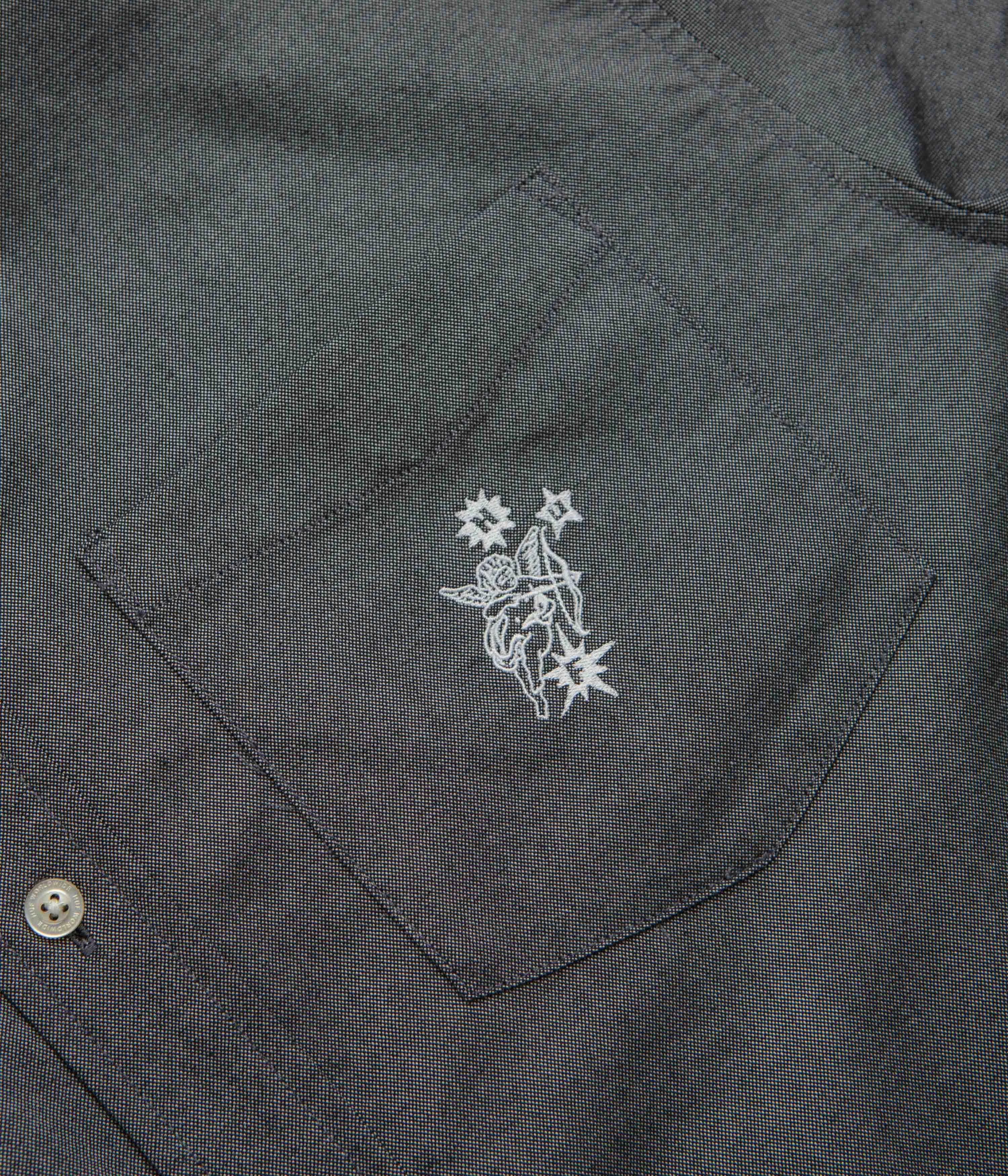 HUF Icarus Short Sleeve Oxford Shirt - Washed Black Luxurious Feel Wardrobe Essential