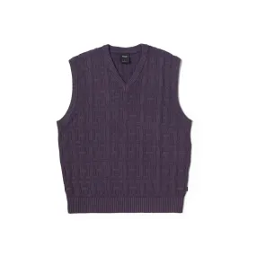 suitable for gifts HUF Interlaced Jacquard Overdyed Vest  - Raisin