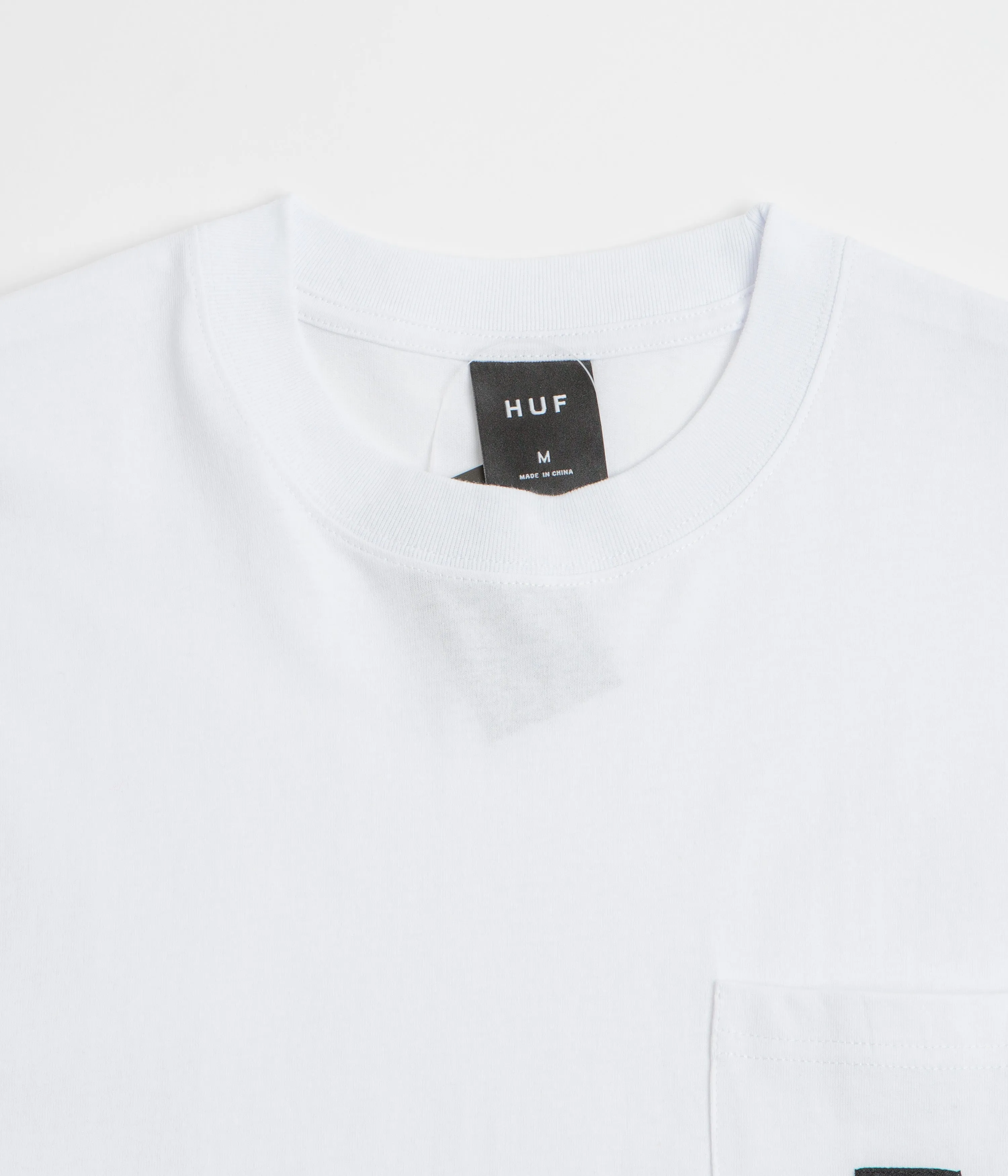 HUF Set Box Logo Pocket T-Shirt - White business venue event raw hem
