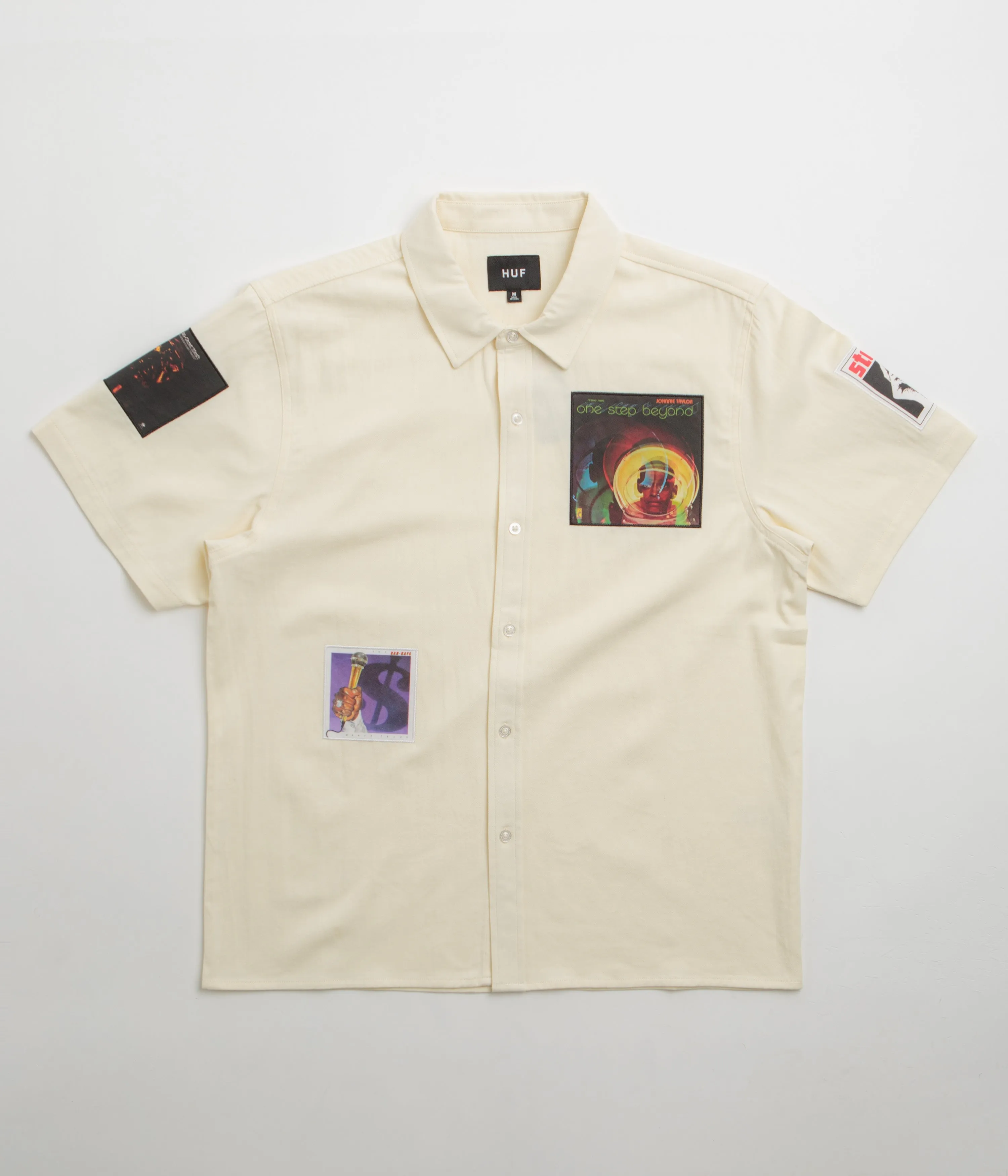 HUF Stax Patches Shirt - Natural Trendy Outfit Durable Fabric