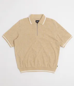 Odor Resistant HUF Tether Jacquard 1/4 Zip Polo Shirt - Twill