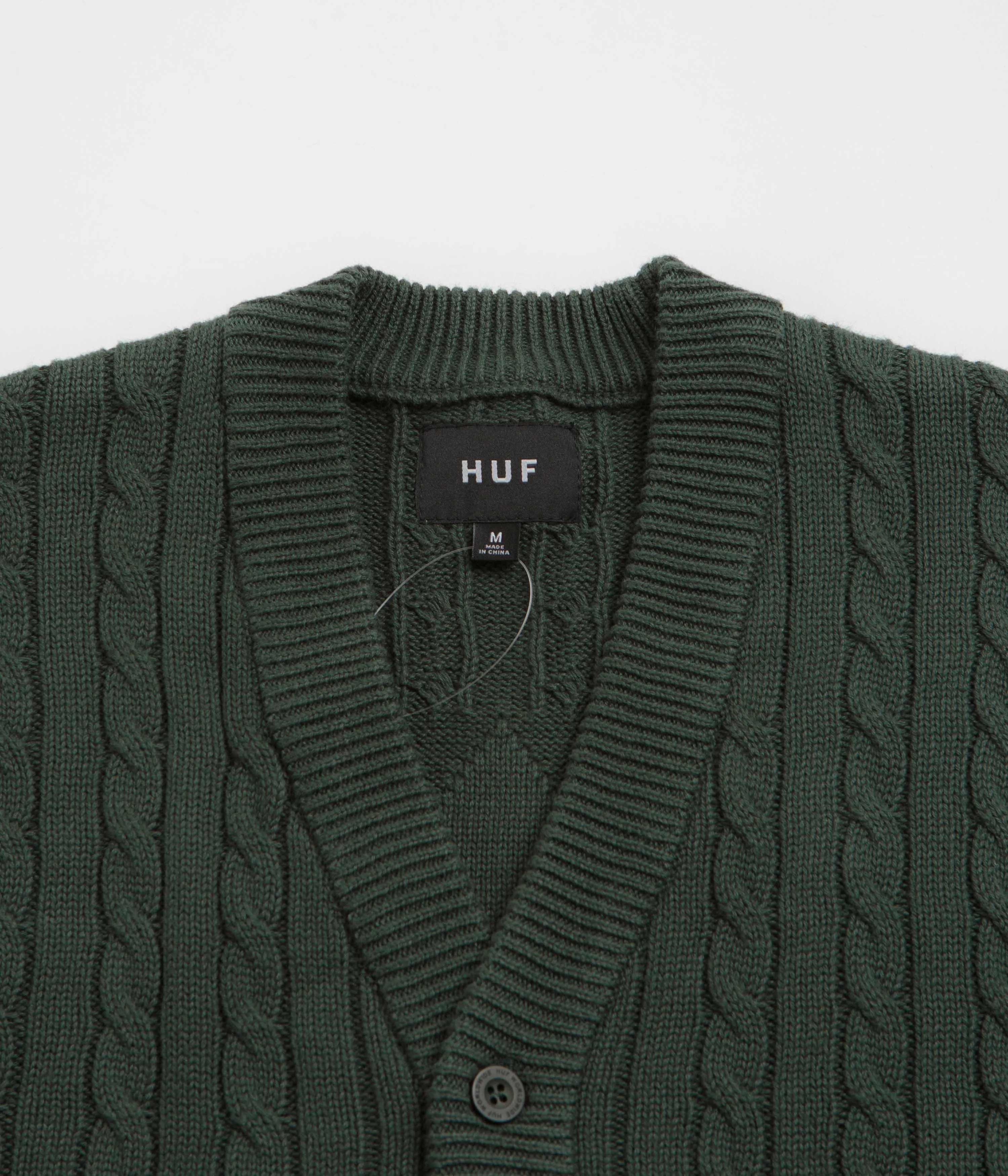 HUF TT Jacquard Cardigan - Hunter Green duck cloth