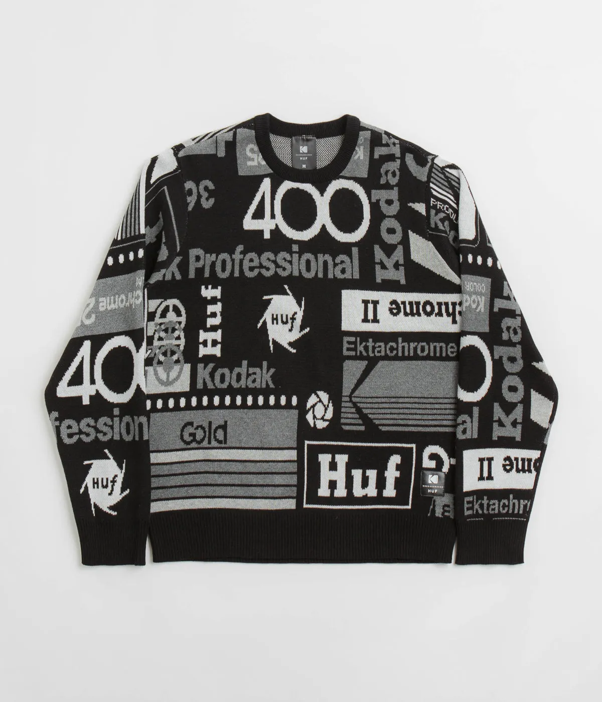 Warm Layer shoe accents HUF x Kodak Dark Room Jacquard Knit Sweatshirt - Black