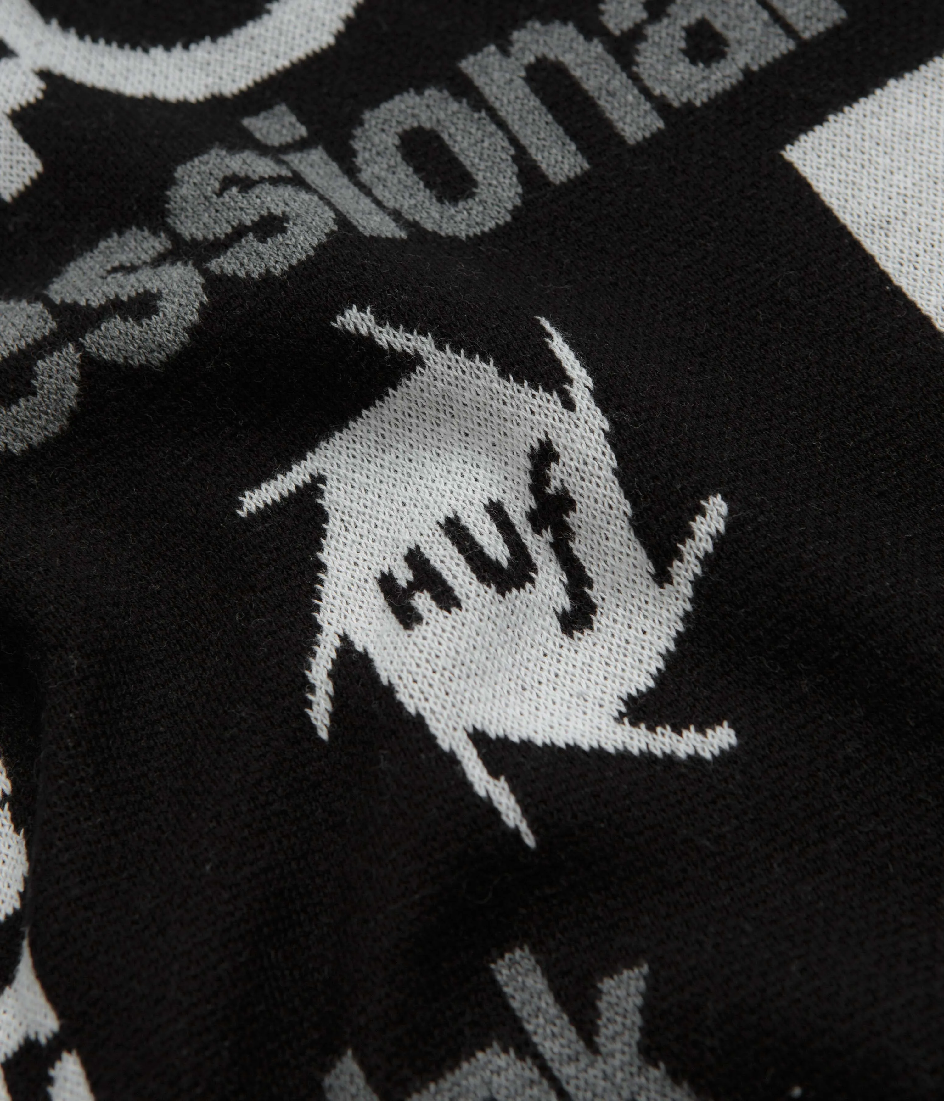 HUF x Kodak Dark Room Jacquard Knit Sweatshirt - Black Shiny Finish product mountain style allure