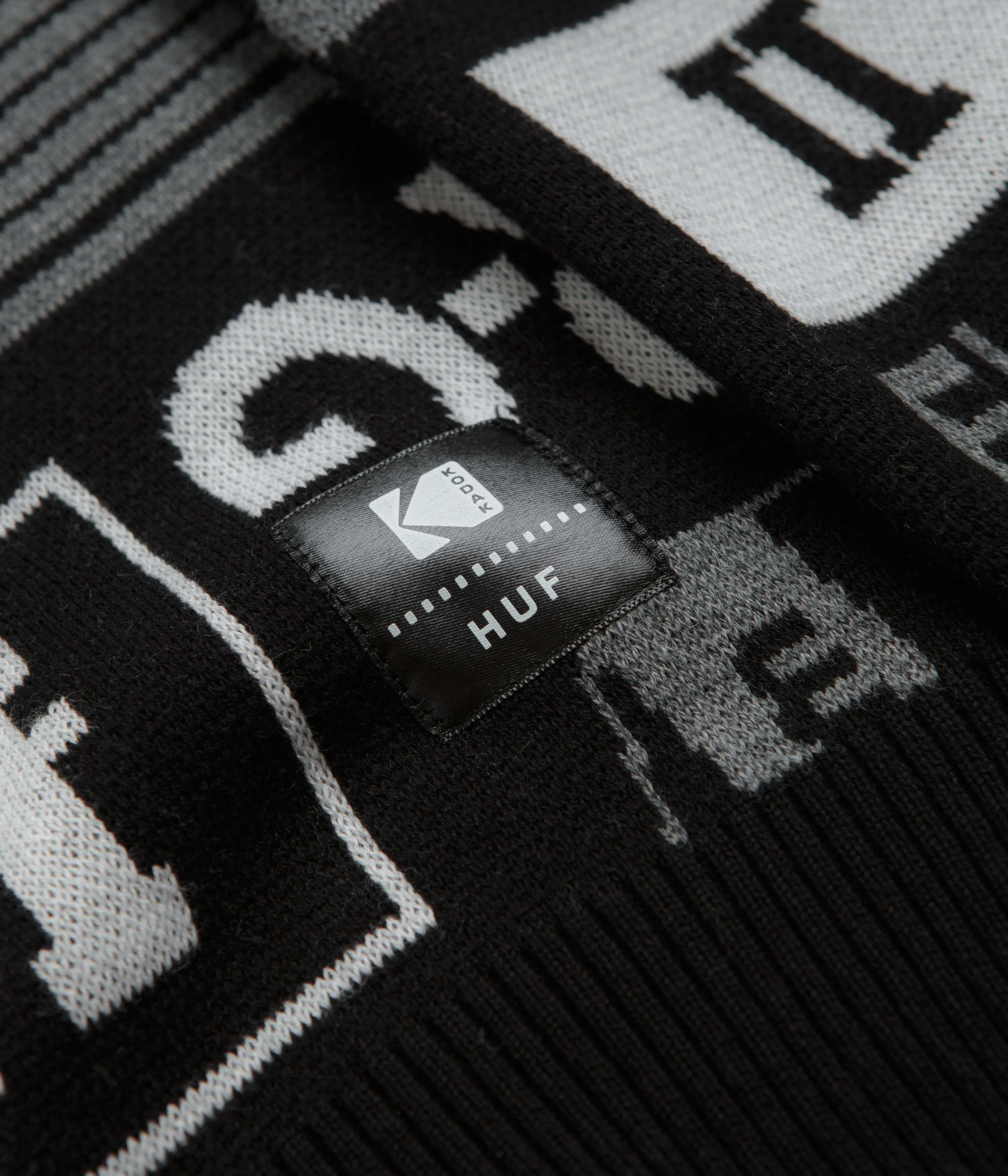 HUF x Kodak Dark Room Jacquard Knit Sweatshirt - Black Travel Comfort