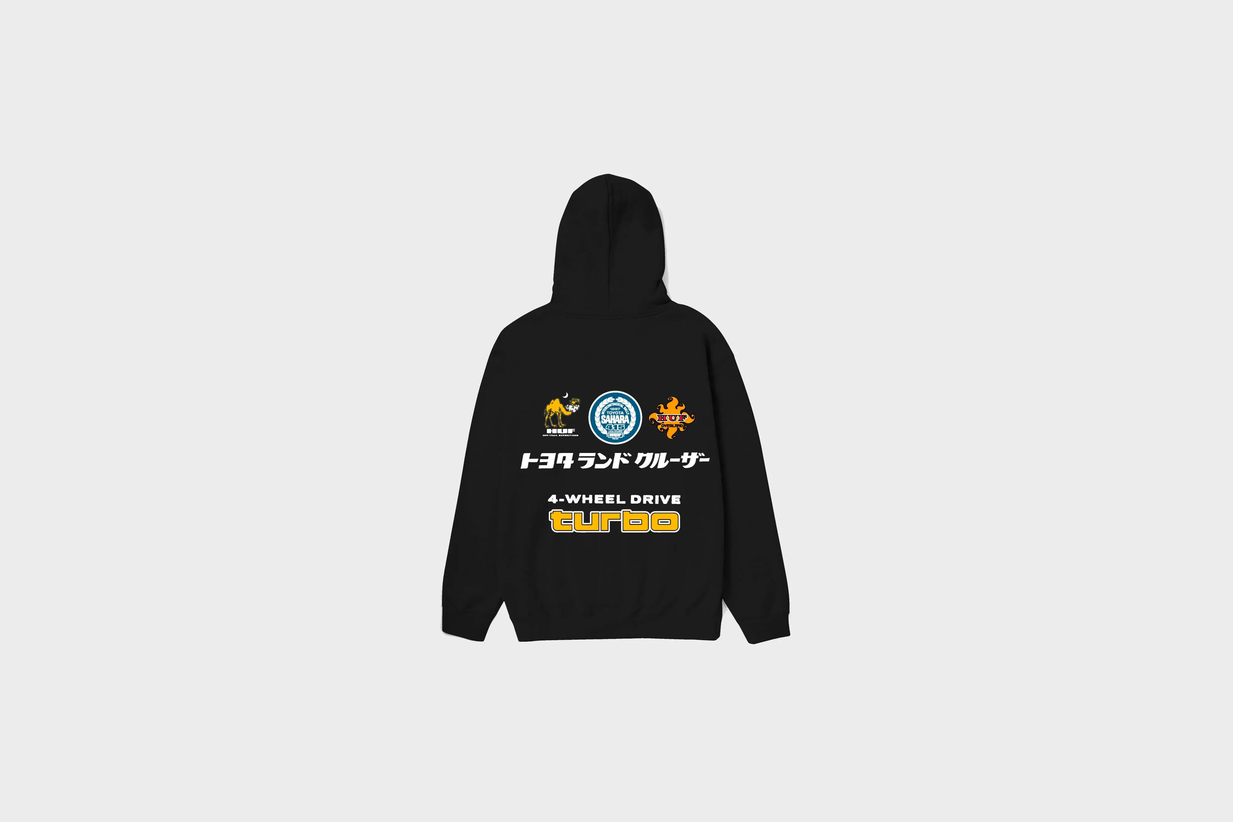 HUF X Land Cruiser - Sahara Rally P/O Hoodie (Black) Foldable Hem