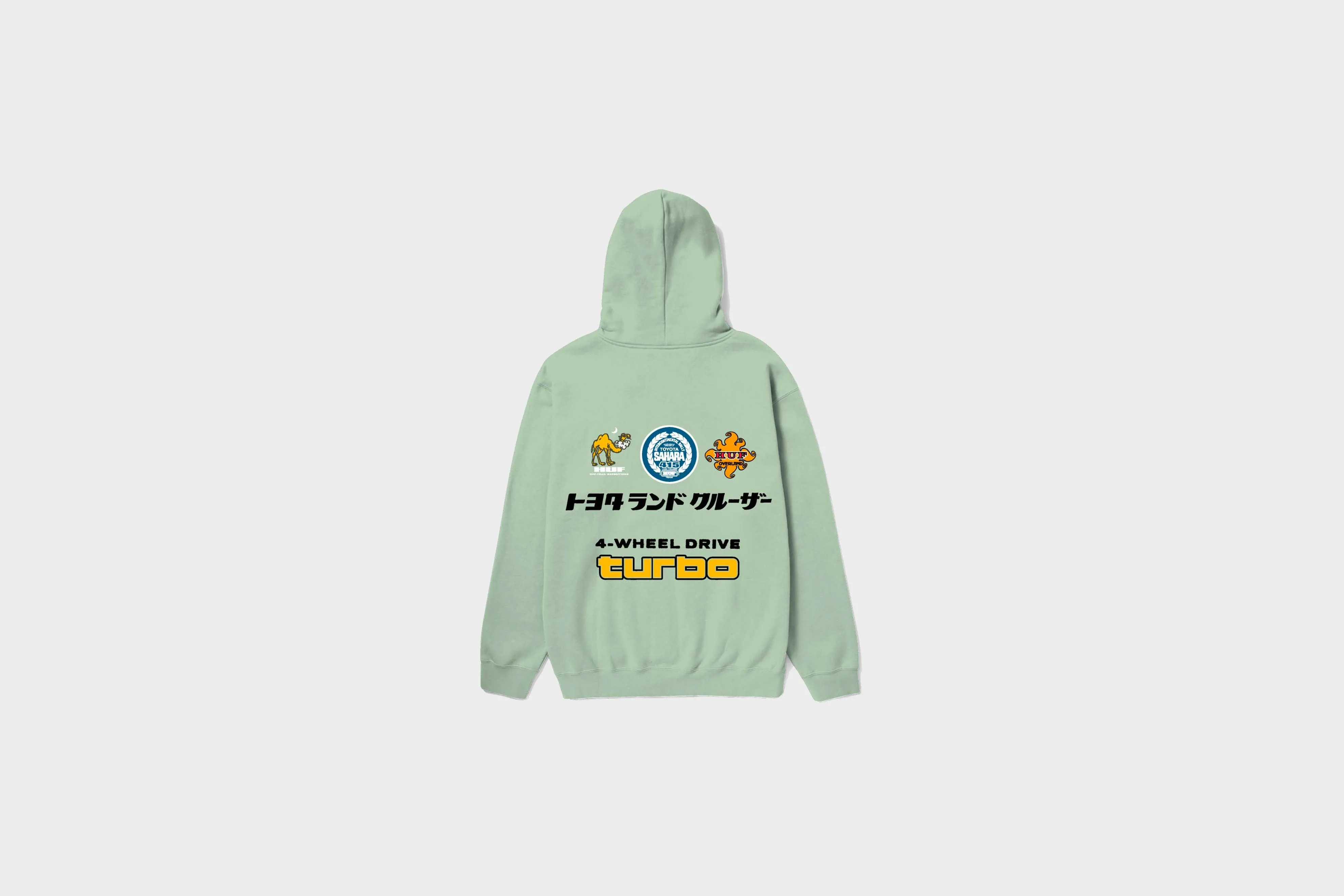 HUF X Land Cruiser - Sahara Rally P/O Hoodie (Spring Green) Flow Core MultiPanelDesign