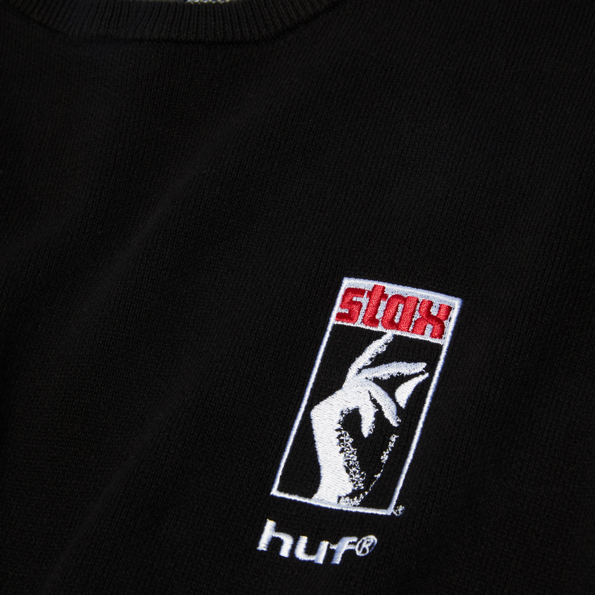 machine washable material Huf Black Moses Knit Sweater