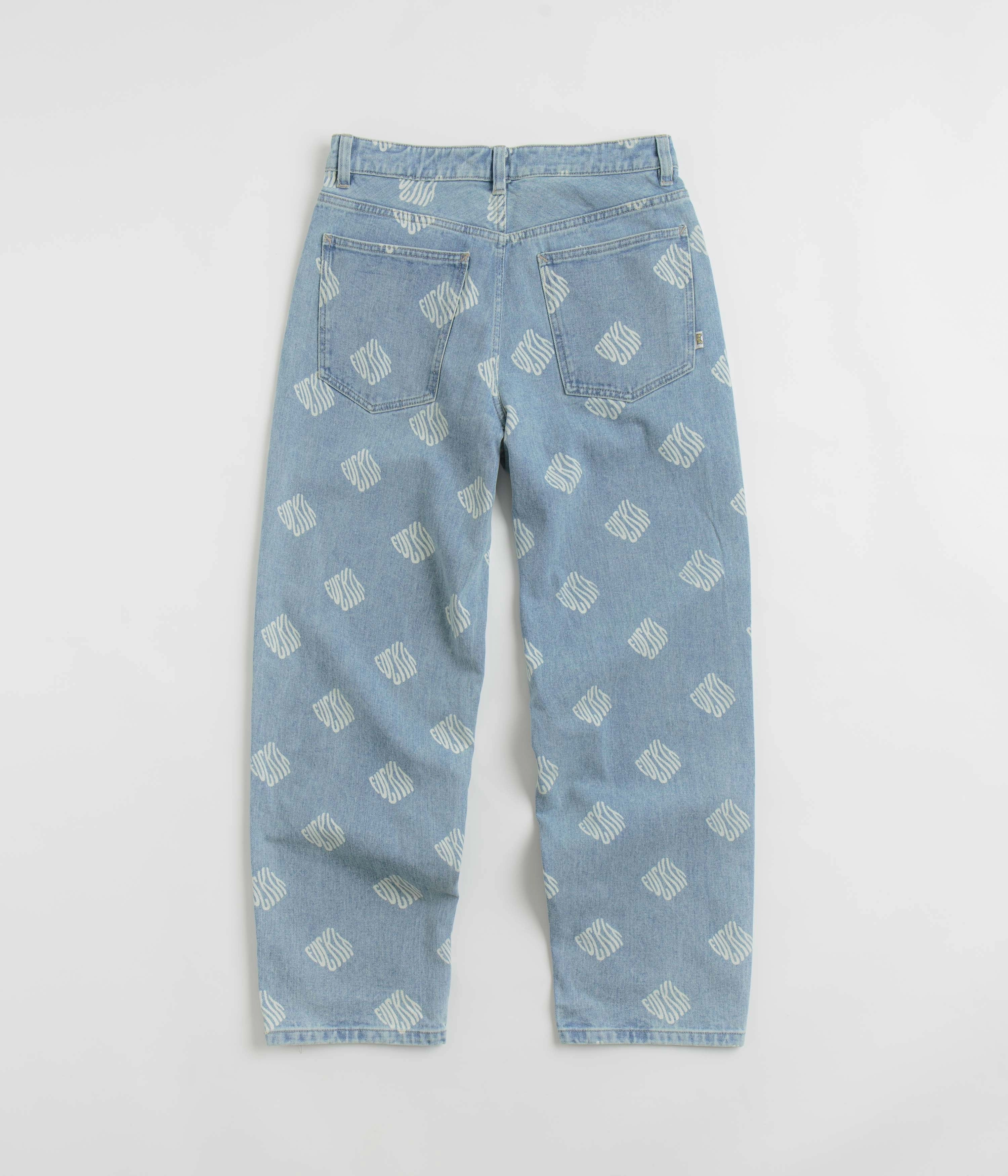 Minimal Look Anti Static Finish HUF Cromer Print Pants - Blue