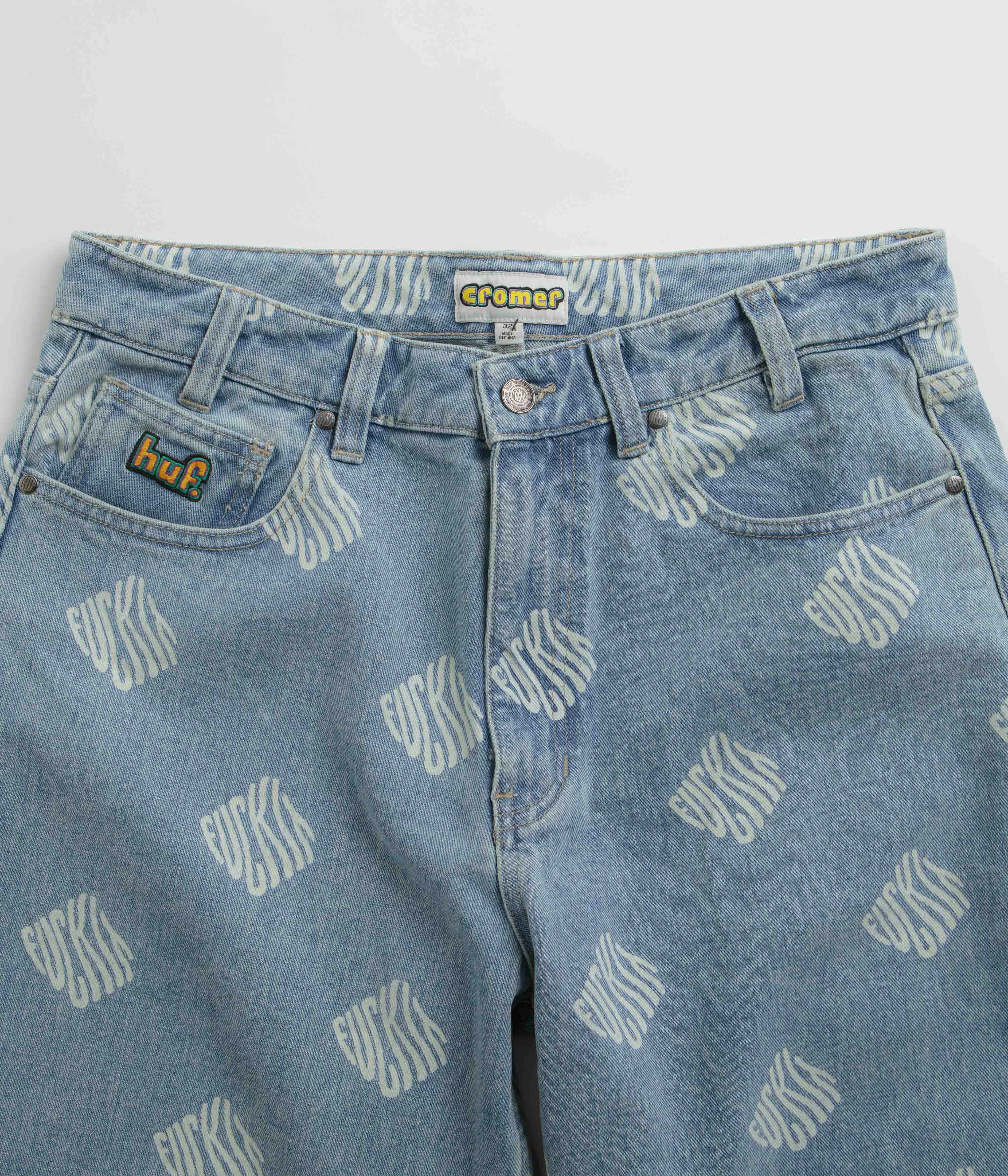 Smooth Fit Lining HUF Cromer Print Pants - Blue
