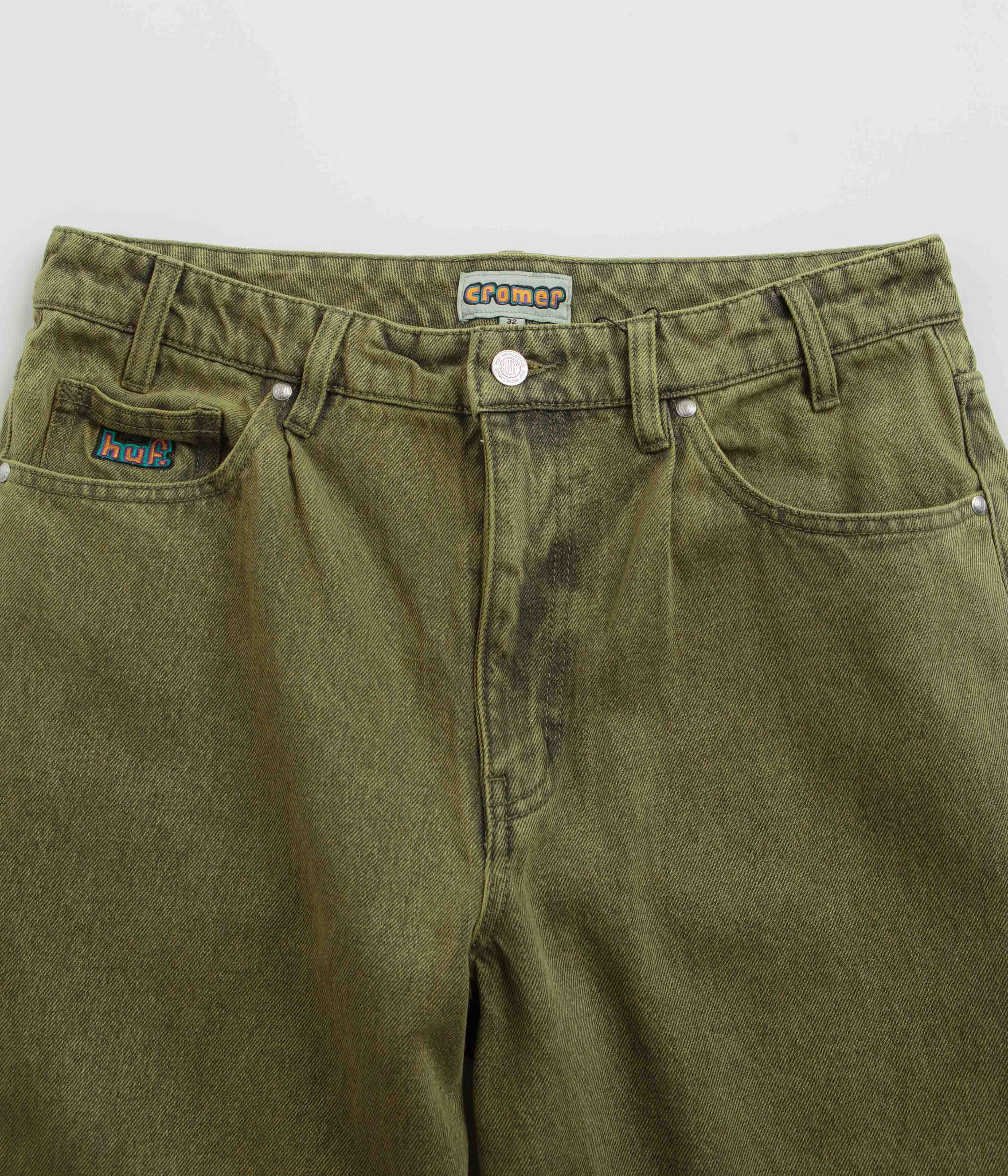HUF Cromer Washed Pants - Dried Herb MoistureWickingFabric UVProtectionCoating
