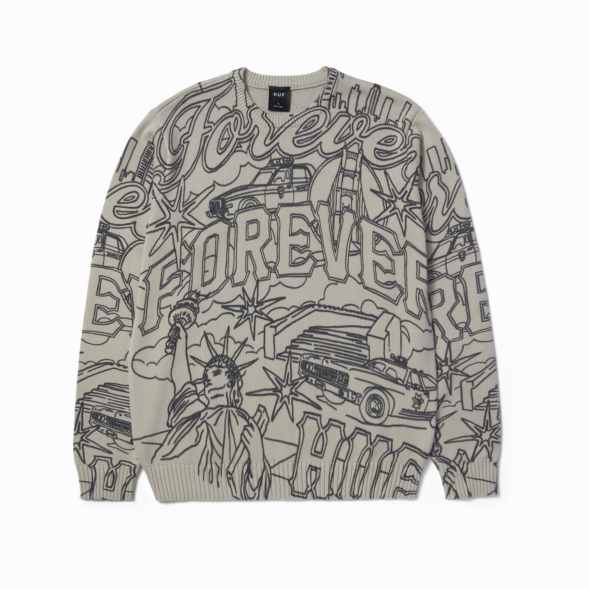 Huf Forever Crewneck Sweater Soft Drape