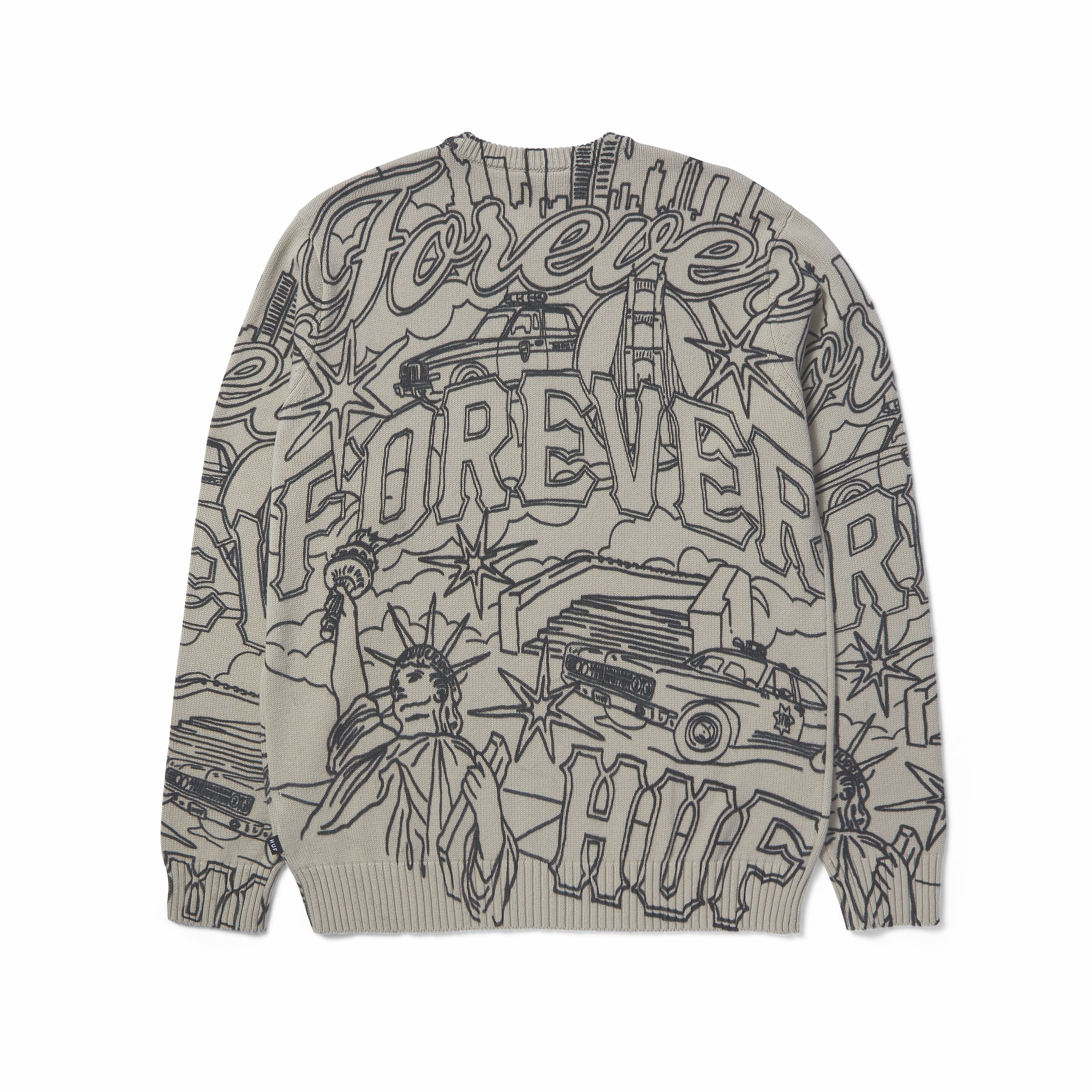 Ventilation Panel Design Huf Forever Crewneck Sweater