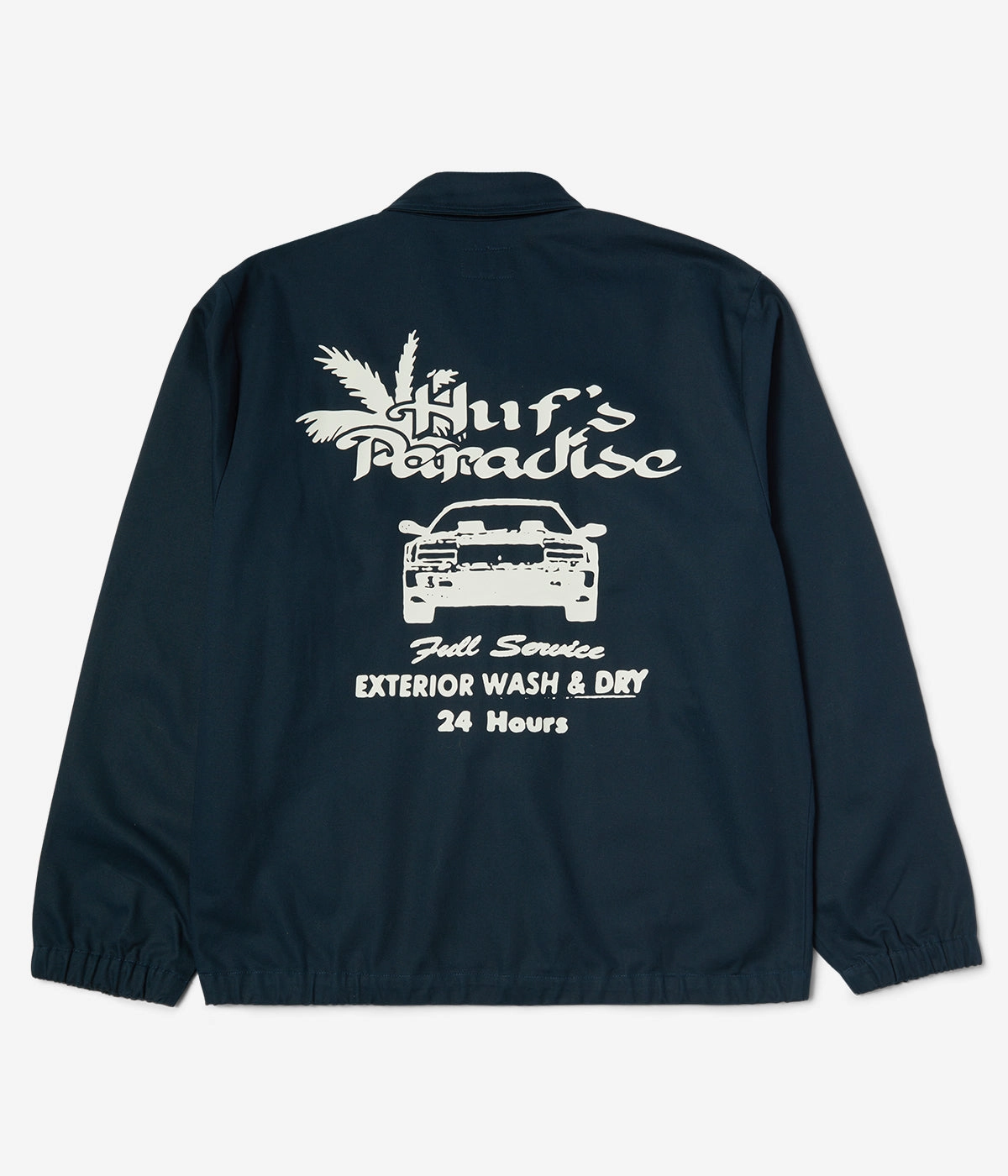 Minimalist Aesthetic Long Length Huf Full Service Shop Jacket