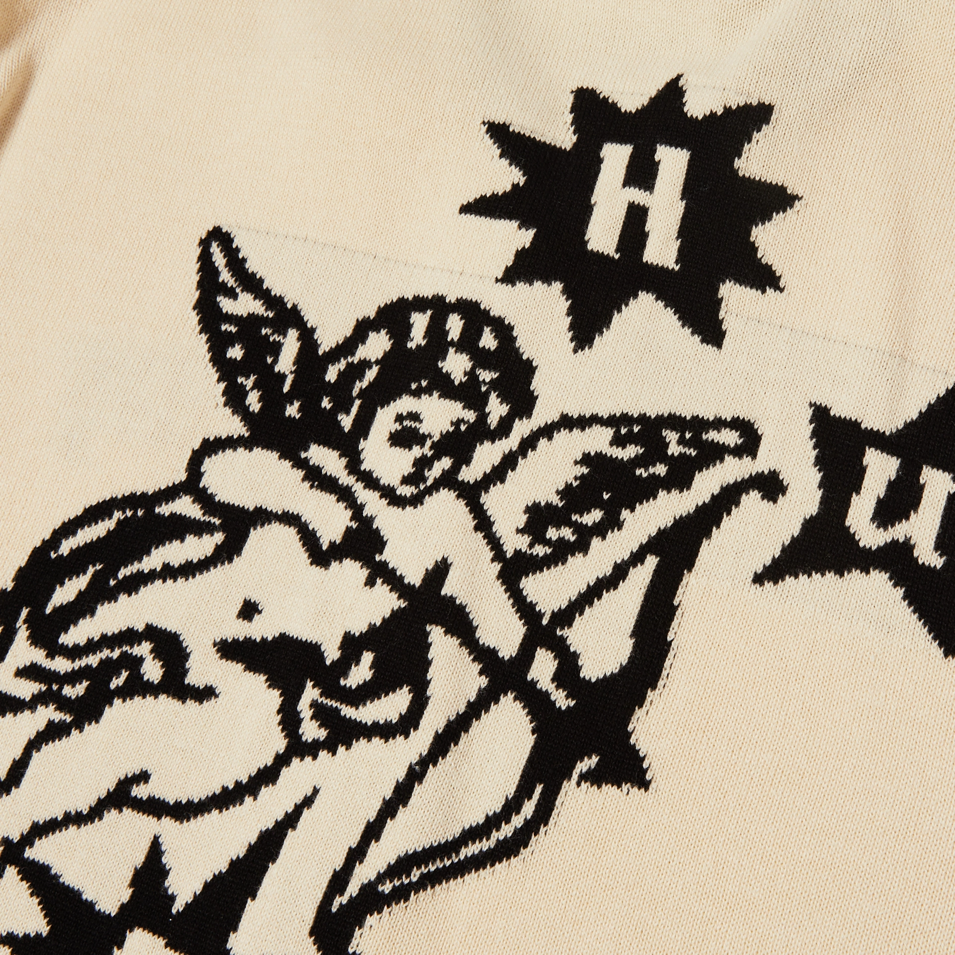 Two Tone Stitching Seamless Shoulder Huf Icarus S/S Knit Top