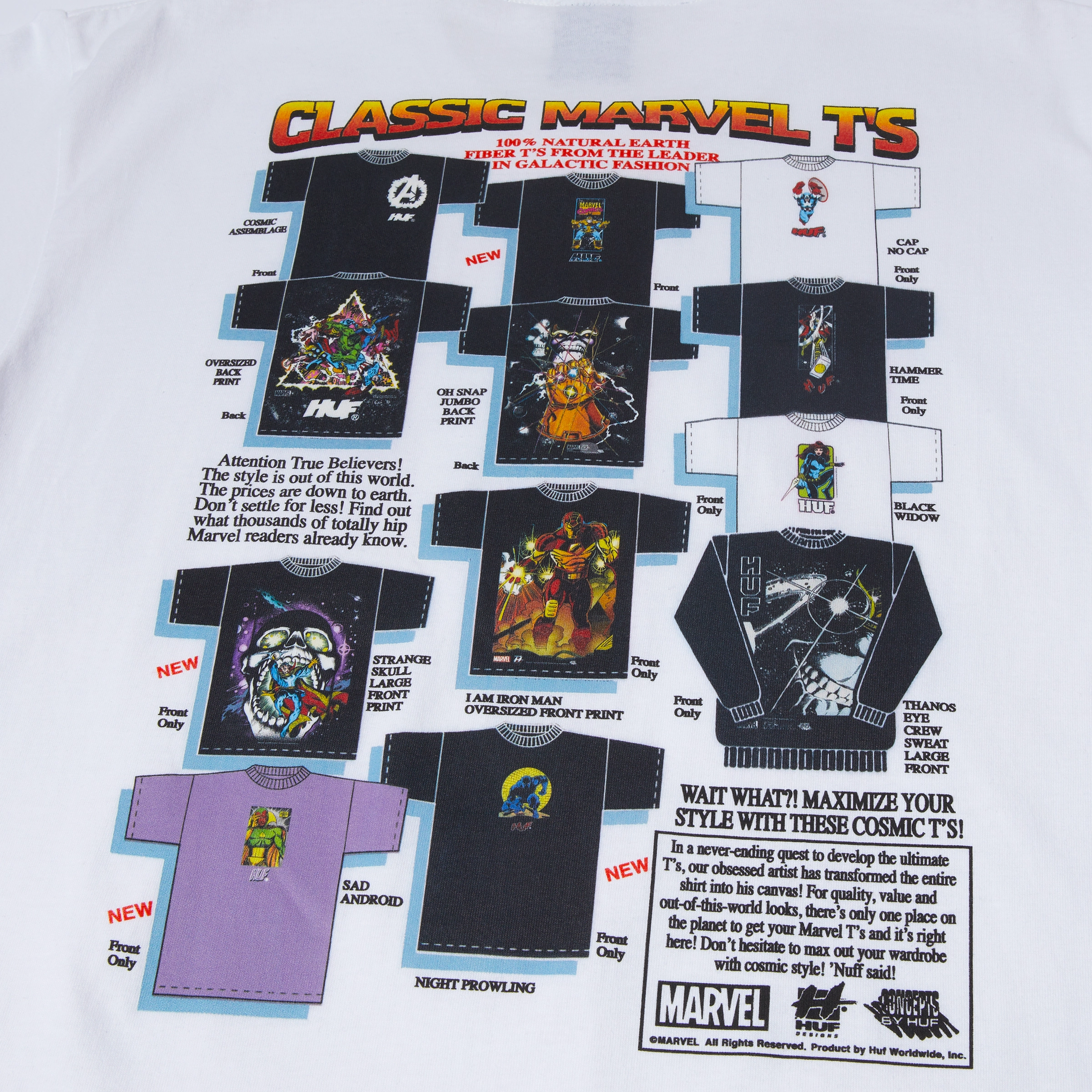 color block Huf x Avengers Galactic Tees T-Shirt