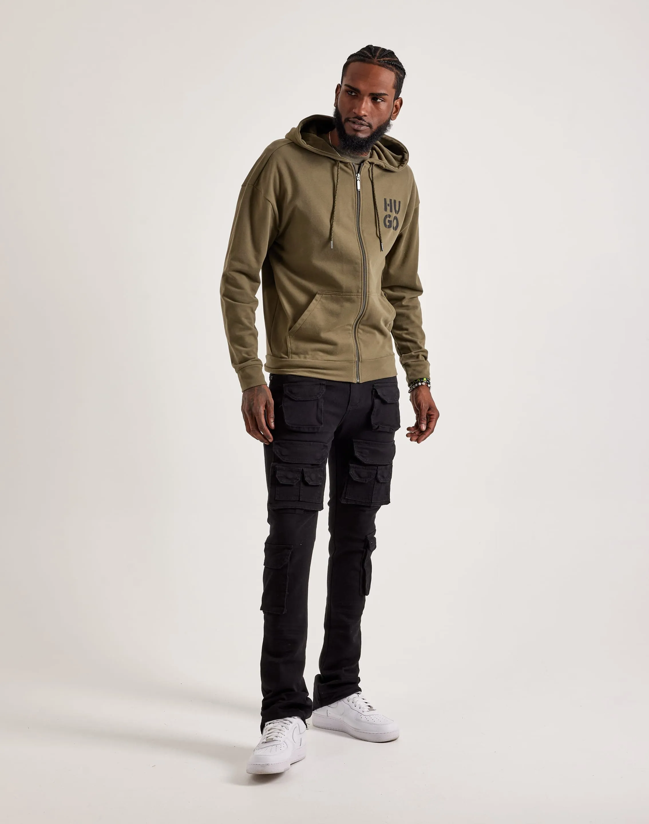 CompressiveFitFabric City Beat Hugo Spray Logo Full-Zip Hoodie