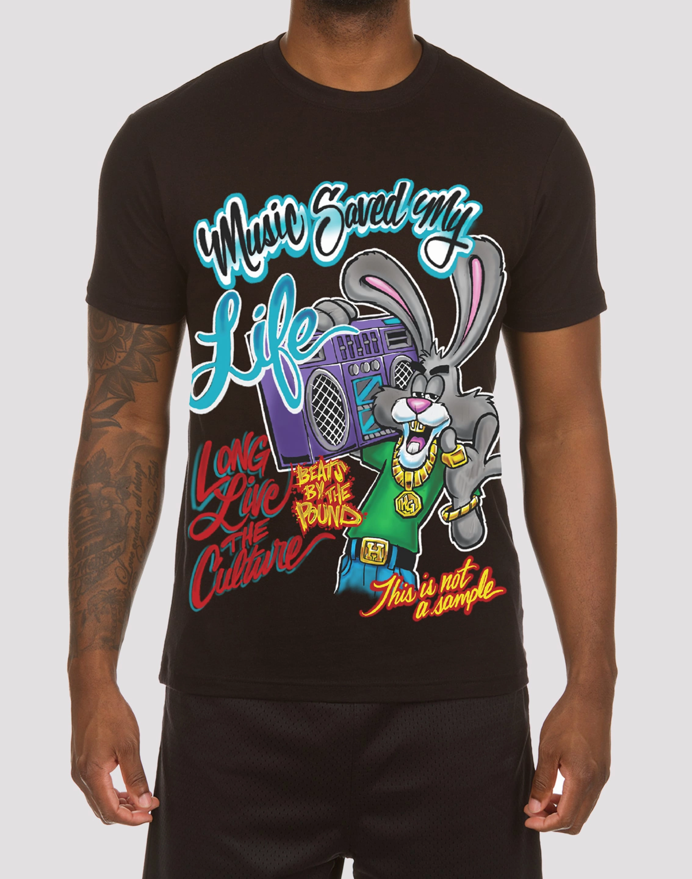 Hustle Gang Hopper Black Tee WrinkleFreeTexture