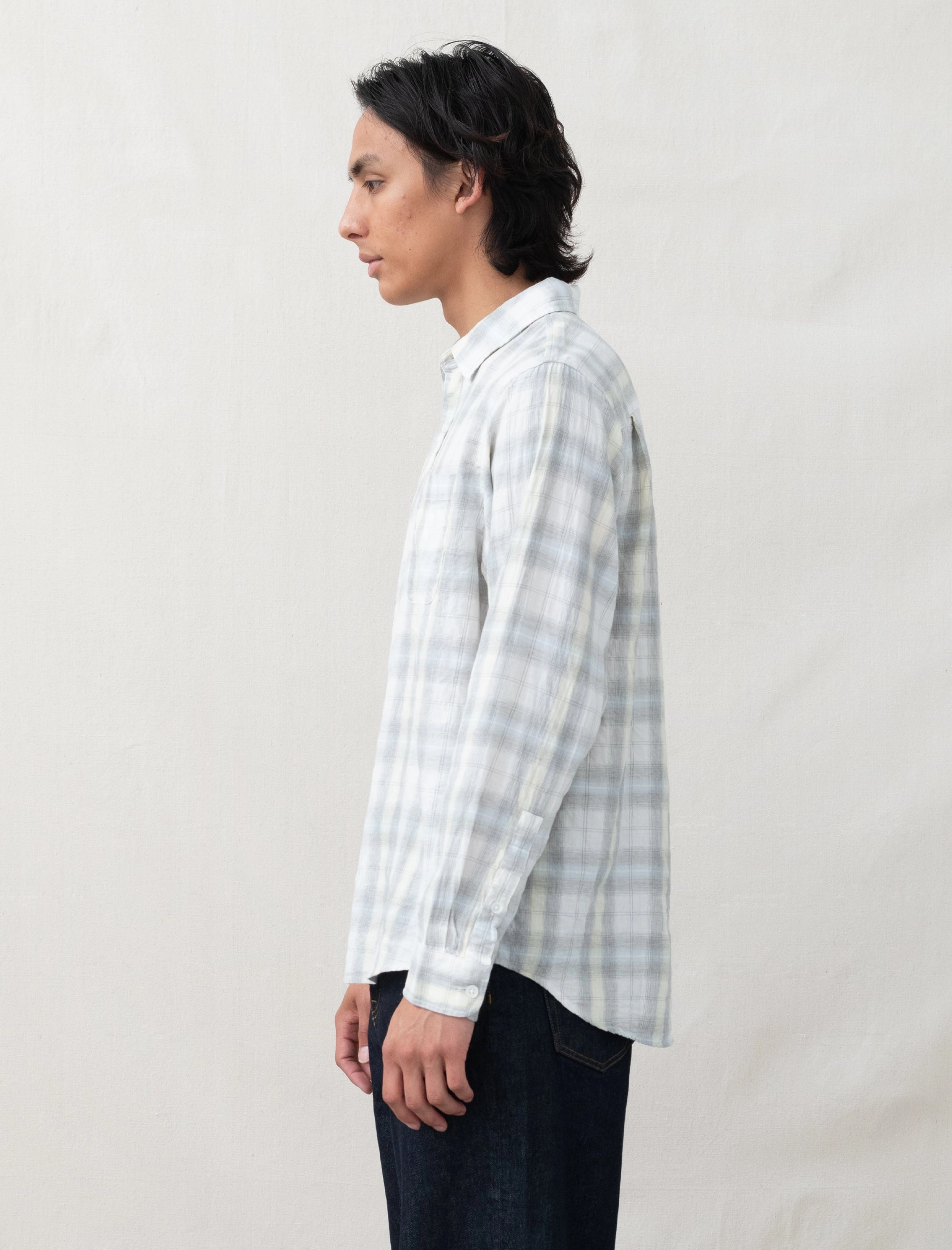 Beach Plaid Shirt (Off-White) Ethically Sourced Material