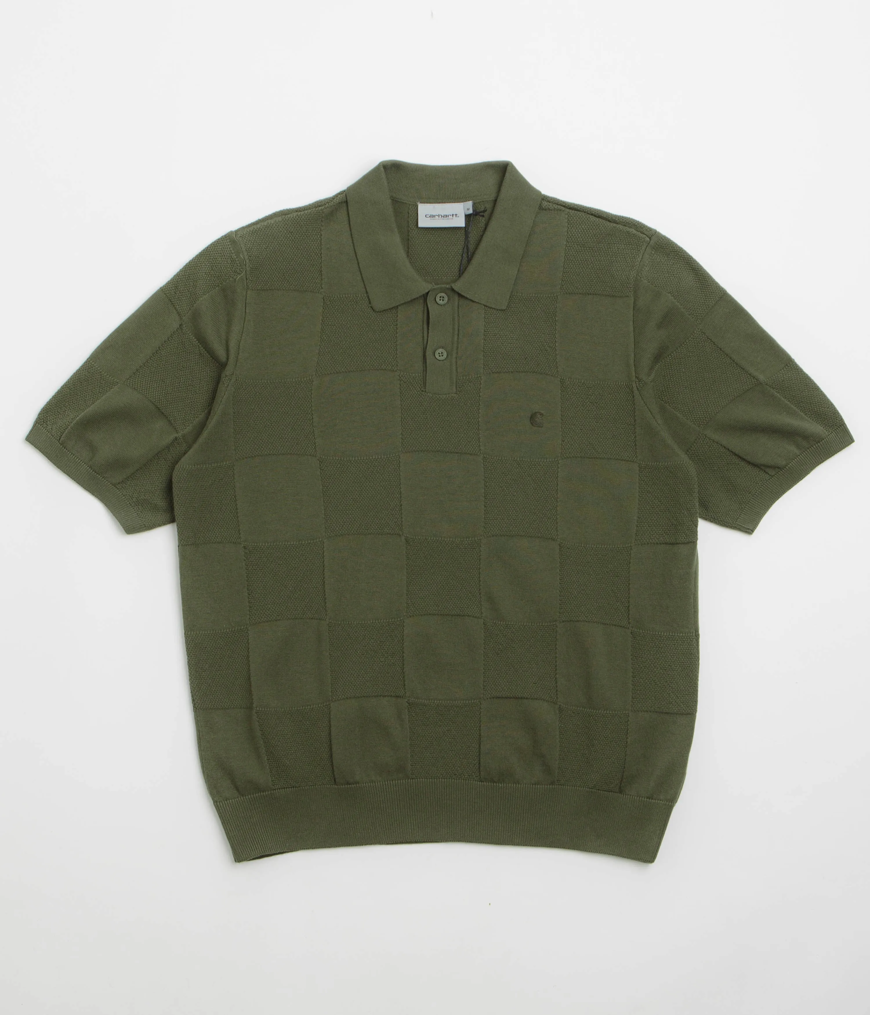 Carhartt Checker Polo Shirt - Dollar Green Lightweight texture Comfort Wear
